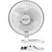 Comfort Zone Cz6C 6"" Quiet Portable Indoor 2-Speed Desk Fan With Clip And Fully Adjustable Tilt, White