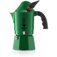 Bialetti - Moka Express Alpina: Iconic Stovetop Espresso Maker, Moka Pot 3 Cups (43 Oz - 130 Ml), Aluminium, Green