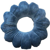 Total Pillow Travel Neck, Head, And Lumbar Support Pillow, Fleece Twistable Travel Pillow Filled With Microbeads (Blue)