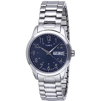 Timex Men's South Street Sport 36Mm Watch - Silver-Tone Case Blue Dial With Silver-Tone Stainless Steel Expansion Band