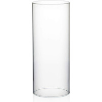 Wgvi Hurricane Candle Holder Sleeve, Wide 4, Height 10, Clear Glass Cylinder Candleholder, Chimney Tube, Open Ended Candle Shade, 1 Piece