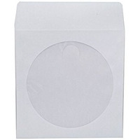Maxtek 1,000 Pieces White Paper Cd Dvd Sleeves Envelope Holder With Clear Window And Flap, 80G Economy Weight.
