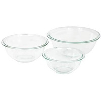 Pyrex Glass Mixing Bowl Set (3-Piece Set, Nesting, Microwave And Dishwasher Safe)