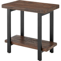 Alaterre Furniture Pomona Metal And Wood End Table, 17 In X 27 In X 27 In, Brown