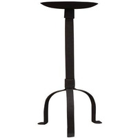 Primitive Black Pillar Candle Holder, 10 Tall, 4 Candle Plate