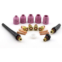 Weldingcity Tig Welding Accessory Kit Collet-Gas Lens-Ceramic Cup-Gasket-Back Cap .040""-1/16""-3/32""-1/8"" For Tig Torch 9, 20 And 25 Series Lincoln Miller Hobart Esab Weldcraft Ck Ahp (T32)