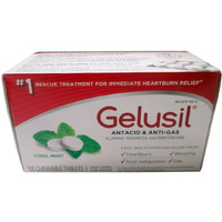 Gelusil Antacid & Anti Gas Tablets For Heartburn Relief, Acid Reflux, Bloating And Gas, Cool Mint - 100Ct Blister Pack