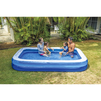Giant Inflatable Kiddie Pool - Family And Kids Inflatable Rectangular Pool - 10 Feet Long (120"" X 72"" X 20"")