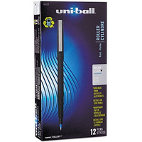 Sanford Uniball Roller Stick Pen, 0.5Mm Micro Point, Blue Ink, Dozen (60153)