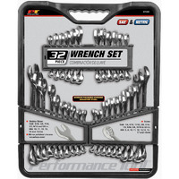 Performance Tool W1099 32-Piece Sae And Metric Wrench Set With Premium Mirror Polished Chrome Vanadium Steel And Organizer Tray