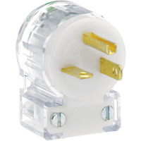 Leviton 8315-Cat 20 Amp, 125 Volt, Plug, Straight Blade, Hospital Grade, Grounding, Angle, Black-White