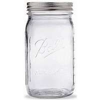 Ball Quart Jar With Silver Lid, Wide Mouth, 1 Jar