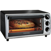 Proctor Silex 4-Slice Modern Countertop Toaster Oven With Bake Pan, Black (31122)