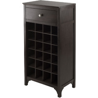 Winsome Ancona Modular 24 Bottle Wine Cabinet With Drawer 1909W X 126D X 3752H-Inches, Dark Espresso