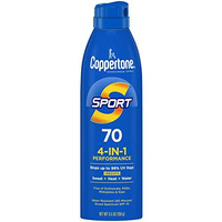 Coppertone Sport Sunscreen Spray Spf 70, Water Resistant, Continuous Spray Sunscreen, Broad Spectrum Spf 70 Sunscreen, 55 Oz Spray