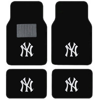 A Set Of 4 Universal Fit Front And Rear Logo Plush Carpet Floor Mats Mlb Yankees