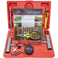 Boulder Tools Heavy Duty Tire Repair Kit - Flat Tire Puncture Repair Kit - Professional Tools For Quick And Easy Repair - Suitable Tire Plug Kit For Car, Truck, Rv, Motorcycle, Tractor, And Trailer