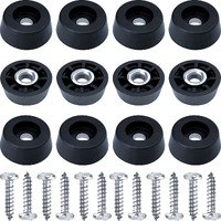 Soft Rubber Feet For Cutting Board With Stainless Screws, Cutting Board Feet Non Slip Rubber Feet For Electronics, Small Rubber Bumpers For Furniture, Made In Usa, 0.67 "" W X 0.25 "" H (12 Pack)