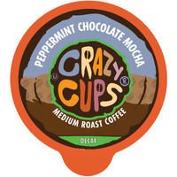 Crazy Cups Decaf Flavored Coffee Pods, Peppermint Chocolate Mocha, Decaffeinated Coffee For Keurig K Cups Machines, Hot Or Iced Coffee, Decaf Coffee In Recyclable Pods, 22 Count