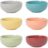 Now Designs Canyon Ceramic Pinch Bowl Set, Soy Sauce Dish, Set Of 6, 2 Oz