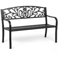 Garden Bench Outdoor Bench Patio Bench For Outdoors Metal Porch Clearance Work Entryway Steel Frame Furniture For Yard