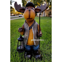Moose Solar Light Statue Moose Solar Figurine