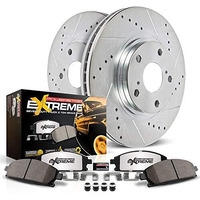 Power Stop K137-36 Front Z36 Truck & Tow Brake Kit, Carbon Fiber Ceramic Brake Pads And Drilled/Slotted Brake Rotors