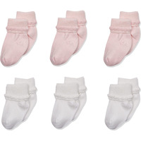 Jefferies Socks Unisex-Baby Newborn Bubble Stitch Rock-A-Bye Bootie 6 Pair Pack, Pink/White, Newborn
