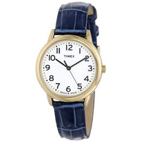 Timex Women   S T2N954 South Street Blue Croco Pattern Leather Strap Watch