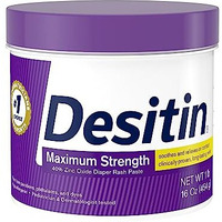 Desitin Maximum Strength Baby Diaper Rash Cream With 40% Zinc Oxide For Treatment, Relief & Prevention, Hypoallergenic, Phthalate- & Paraben-Free Paste, 16 Oz