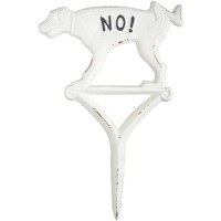 Esschert Design Hb16 Dog Sign Peeing No!, White