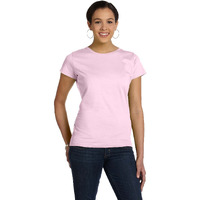 Lat Women 100% Cotton Jersey Crew Neck Short Sleeve Tee (3516) Pink, M