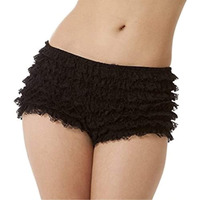 Malco Modes Ruffled Bloomers For Women | Halloween Costumes | Shorts & Ruffle Bloomers Pettipants | Comfortable & Stylish Halloween Underpants Outfits For Women Black