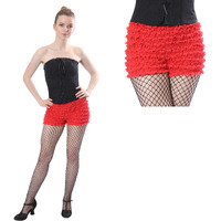 Malco Modes Red Ruffled Bloomers For Women | Halloween Costumes | Shorts & Ruffle Bloomers Pettipants | Comfortable & Stylish Halloween Underpants Outfits For Women