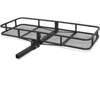 Arksen 60 X 25 Inch Folding Cargo Rack Carrier 500 Lbs Heavy Duty Capacity 2 Inch Receiver Luggage Basket Hitch Fold Up For Suv Pickup Camping Traveling