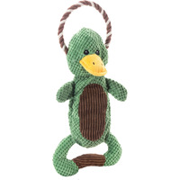 Charming Pet Scrunch Bunch Duck Interactive Plush Squeaky Dog Tug Toy