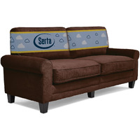 Serta Copenhagen 78 Sofa - Pillowed Back Cushions And Rounded Arms, Durable Modern Upholstered Fabric - Rye Brown