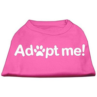 Mirage Pet Products Adopt Me Screen Print Shirt, Medium, Bright Pink