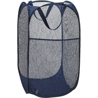 Handy Laundry Collapsible Mesh Foldable Hamper 14 X 14 X 24 Navy Blue