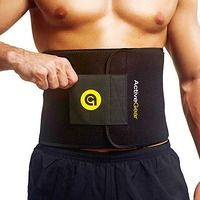 Activegear Premium Waist Trimmer Belt Slim Body Sweat Wrap For Stomach And Back Lumbar Support (Yellow, Large: 9"" X 46"")