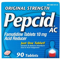 Pepcid Ac Original Strength, 10 Mg Famotidine For Heartburn Prevention & Relief, 90 Ct