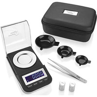 Smart Weigh 50G X 0001 Grams, Premium High Precision Digital Milligram Scale, Includes Tweezers, Calibration Weights,Three Weighing Pans And Case