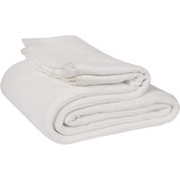 Linteum Textile Hospital Thermal Blanket 66X90 Inch 100% Cotton Breathable Soft & Cozy Open-Cell Weave Design Bed Blanket For Bed, Couch, Sofa Throw For All Season, 25 Lb (White, Twin)
