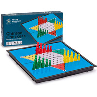 Yellow Mountain Imports Magnetic Chinese Checkers Halma Travel Set, 9.8 Inches - Folding, Portable Board Game Set