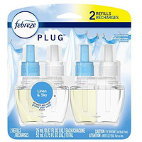 Febreze Plug In, Air Freshener, Scented Oil Refill, Linen & Sky, 0.87 Fl Oz (Pack Of 2)