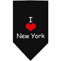 Mirage Pet Products I Heart New York Screen Print Bandana For Pets, Small, Black