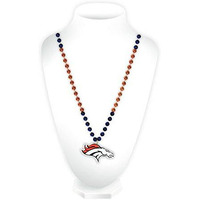 Nfl Denver Broncos Team Logo Mardi Gras Style Beads
