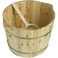 Alfi Brand Ab6604 15-Inch Solid Cedar Wood Foot Soaking Barrel Bucket With Matching Spoon