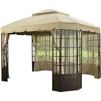 Garden Winds Replacement Canopy Top Cover For Sears Bay Window Gazebo - Riplock 350 - Beige