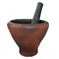 Kruk Thai Mortar & Pestle, Clay 9""